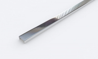 Разделительный профиль для кафеля высотой ПП 04-8 (2700, 001, Полированная нержавеющая сталь, AISI 430)