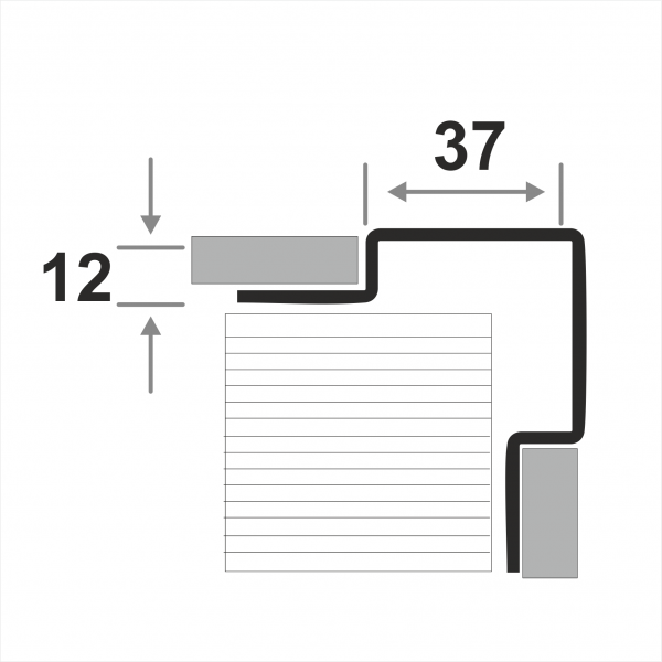 Угловой защитный профиль для плитки ПК 12-37