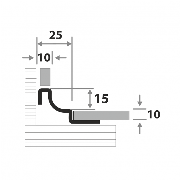 Профиль окантовочный для плитки внутренний ПК 61-10