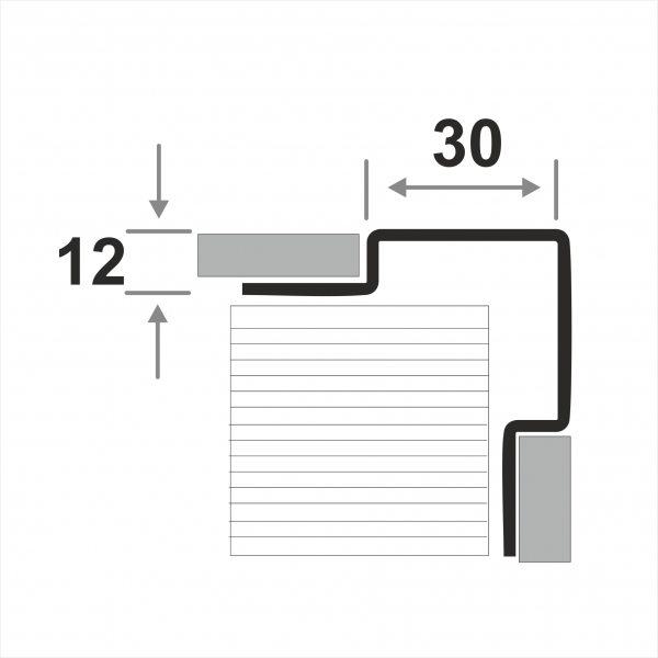 Угловой защитный профиль для плитки ПК 12-30