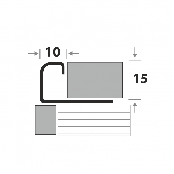 Профиль окантовочный для плитки наружный ПК 03-15