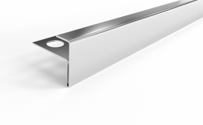 Профиль угловой для ступеней под плитку ПУ 13-8 (2700, 001, Полированная нержавеющая сталь, AISI 304)