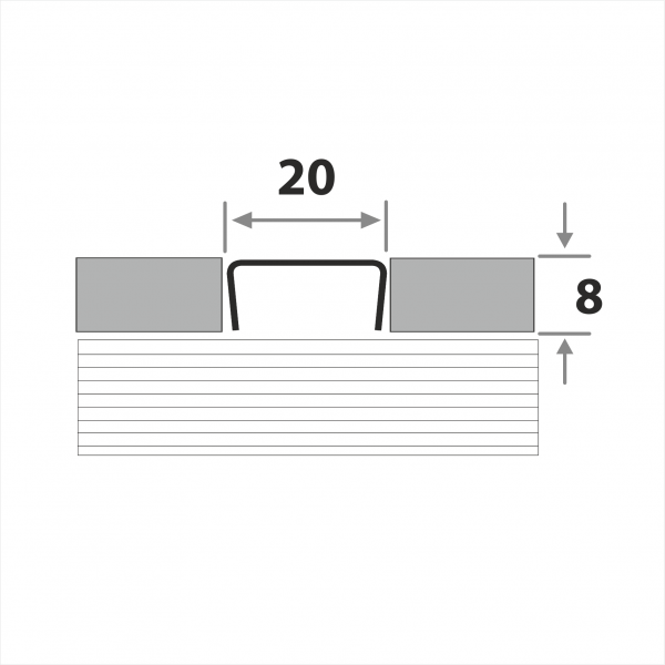 Разделительный профиль для кафеля высотой ПП 04-8