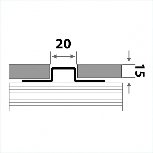 Разделительный профиль для кафеля высотой ПП 20-8