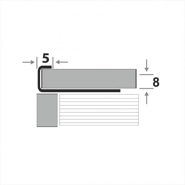 Профиль для кафеля внешний К 8