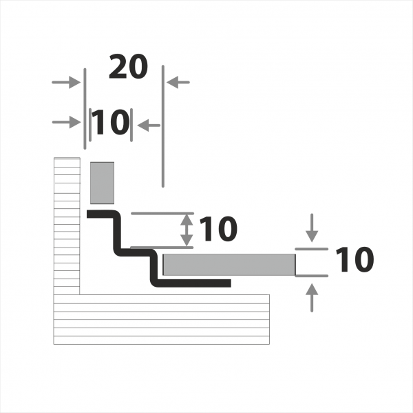 Профиль окантовочный для плитки внутренний ПК 6-10