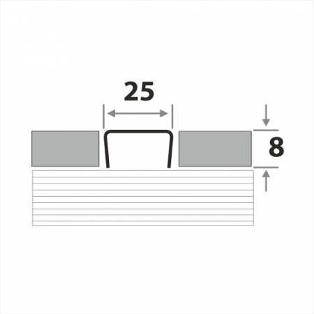 Разделительный профиль для кафеля высотой ПП 05-8