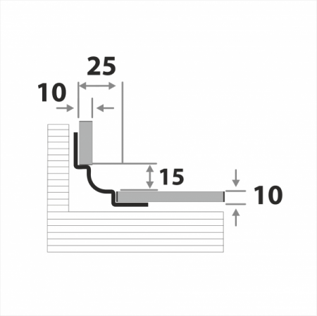 Профиль окантовочный для плитки внутренний ПК 66-10