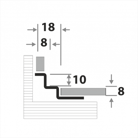 Профиль окантовочный для плитки внутренний ПК 6-8