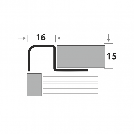 Профиль оконтовачный для плитки наружный ПК 12-15