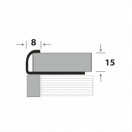 Профиль для плитки наружный ПК 13-15