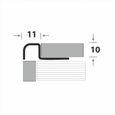 Профиль оконтовачный для плитки наружный ПК 12-10