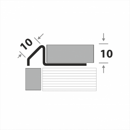 Профиль окантовочный для плитки наружный ПК 10-10