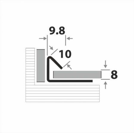 Профиль окантовочный для плитки внутренний ПК 18-8
